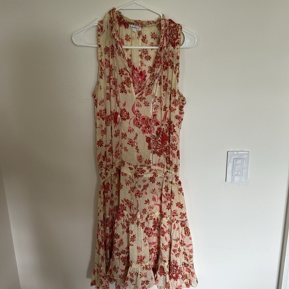 Designer Poupette St Barth Clara Mini Dress Yellow | Resort Boho Chic S - Picture 7 of 13